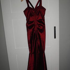 Burgundy, Mermaid Style Dress, Size 5